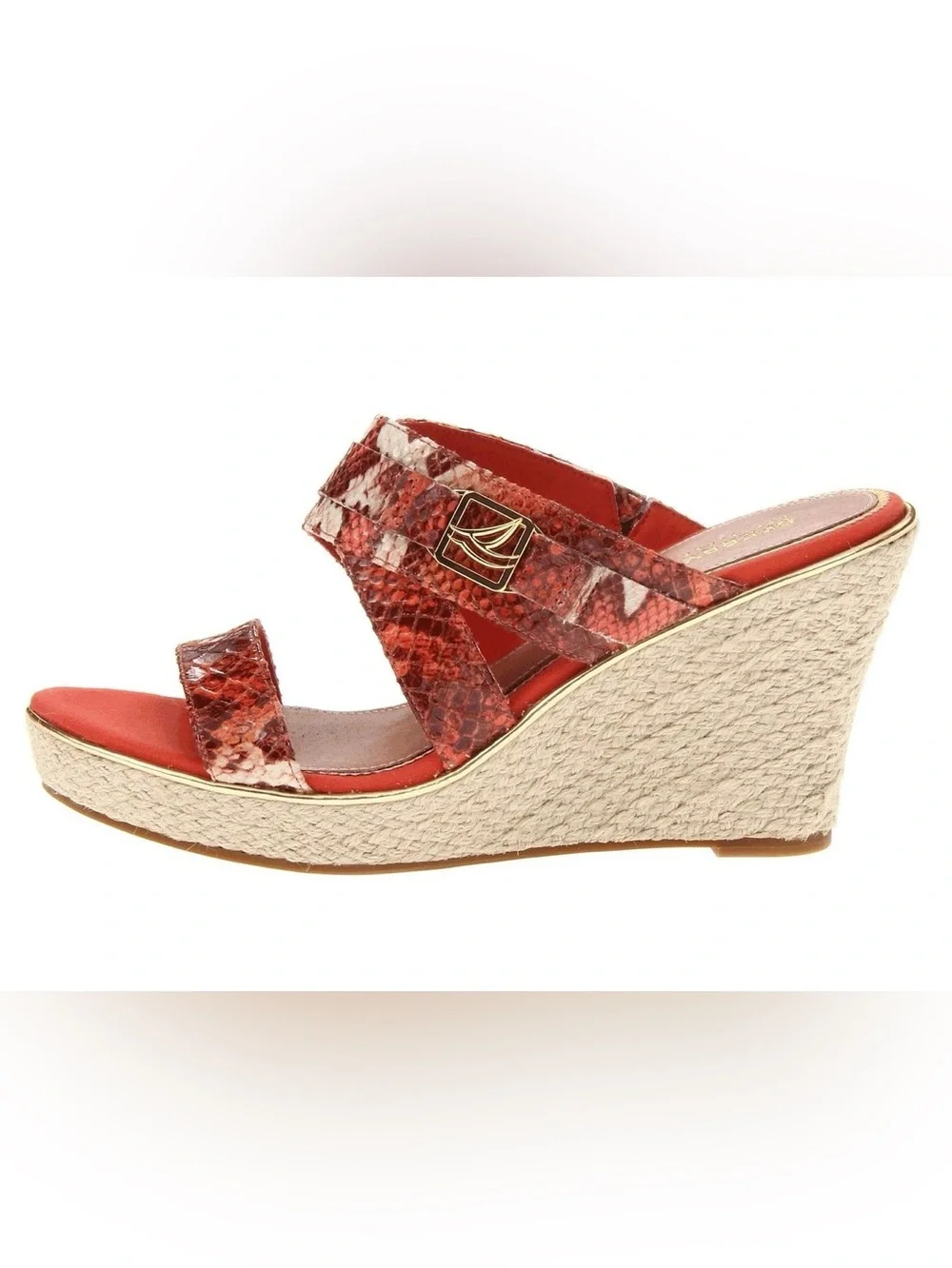 SPERRY TOPSIDER Maris Jute wedge python snakeskin sandal